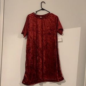 Red velvet dress